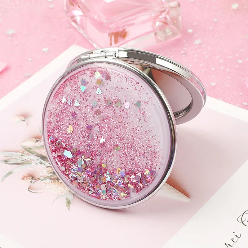 Glitter Quicksand Double-Sided Portable Mirror